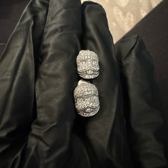 NEW. Santa Clause earrings.AAA rate cubic zirconia. 925 Italian sterling silver. - Picture 2 of 4